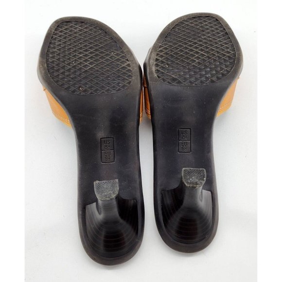Aerology by Aerosoles Women's Orange Leather Open Toe "Most Likely" Heels Sz 8.5 - Picture 10 of 12